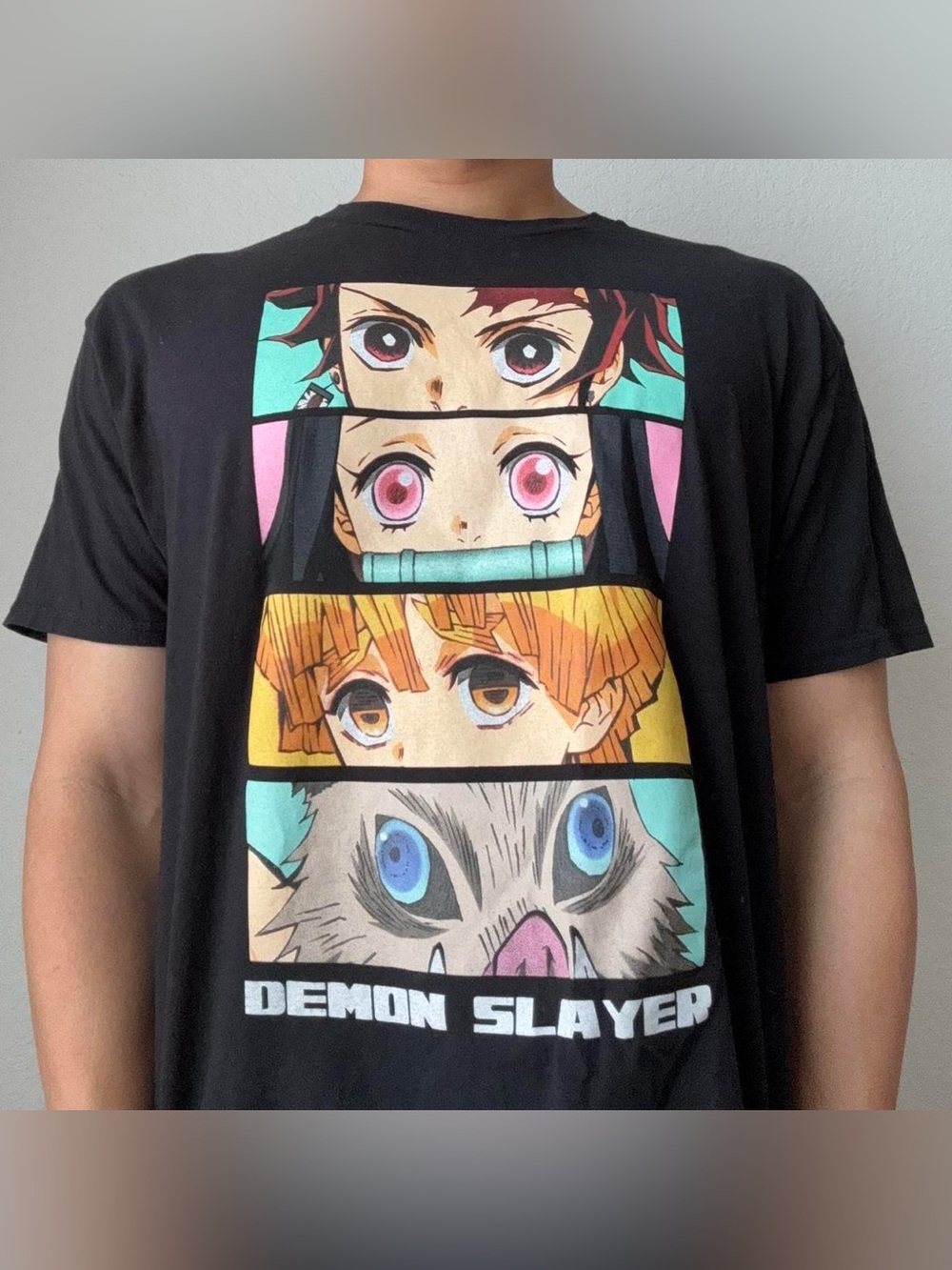 The Demon Slayer Anime Graphics Black Tee Shirt